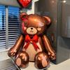 Bow Bear Aluminum Film Balloon Brown/Matte White Bear Balloon Birthday Wedding Shower Anniversary Decoration Birthday Gift