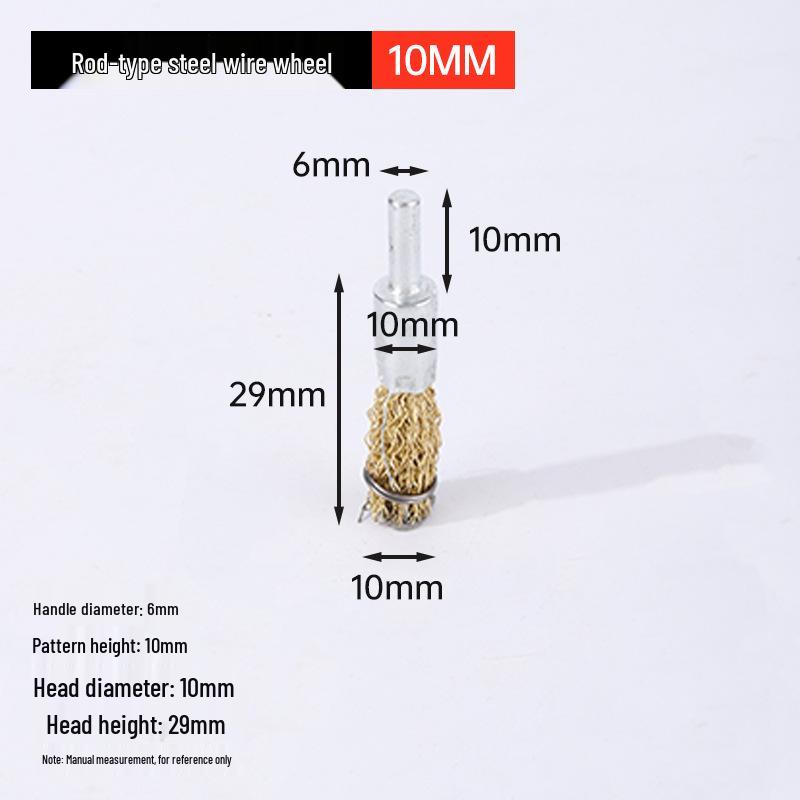 T-shaped Wire Brush: Metal Rust Removal and Polishing Tool with Round Handle