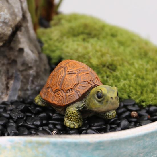 yangyizhi Mini Resin Frog And Turtle Statues, Micro Landscape Animal Ornaments, Small Figurines for Succulents Pots Moss Tanks Tabletop Gardening