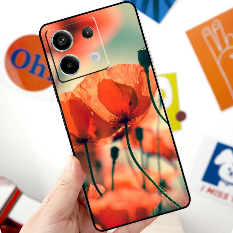 Red Corn Poppy Flower Funda For Xiaomi Redmi Note 14 10 11 12 13 Pro 11S 12S Case For Redmi 15 15C 13C 12C 10C 14C