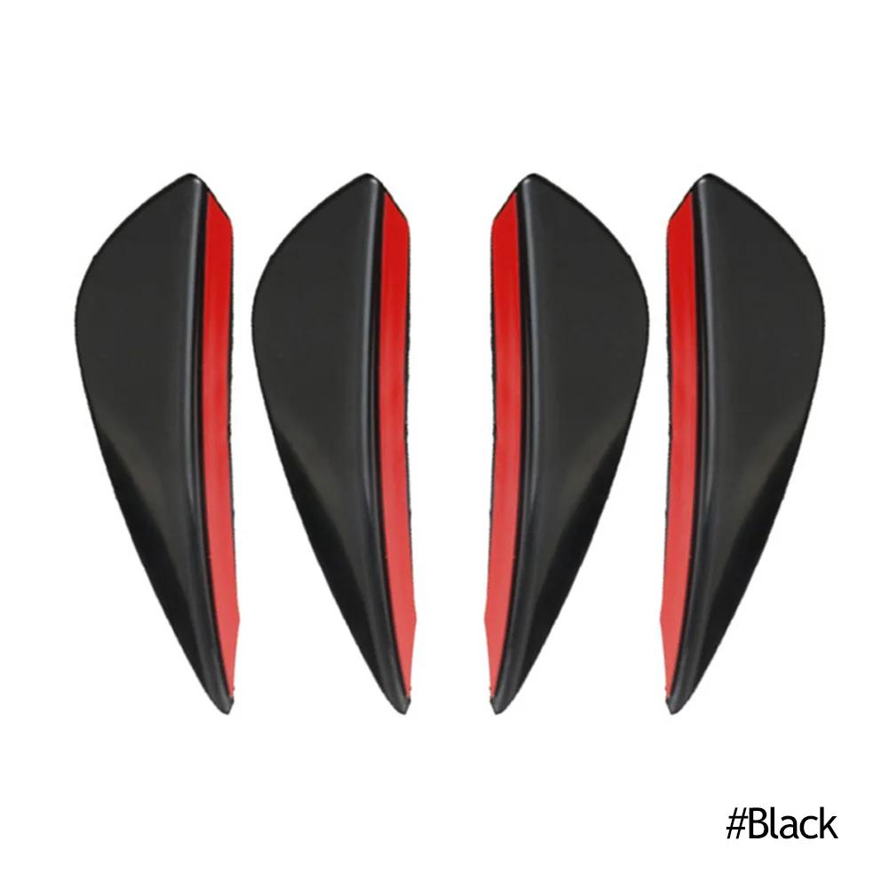 4pcs/set Universal Front Bumper Lip Decoration Diffuser Splitter Fins Body Spoiler Canards Valence Chin Car Tuning Canard