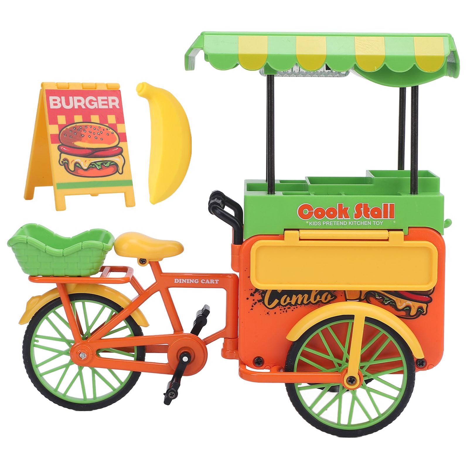 

1:Игровой набор «Пищевой трехколесный велосипед 10 масштаба» Красочный Детализированный Образовательный Милый Игровой набор «Пищевой трехколесный велосипед» для девочек