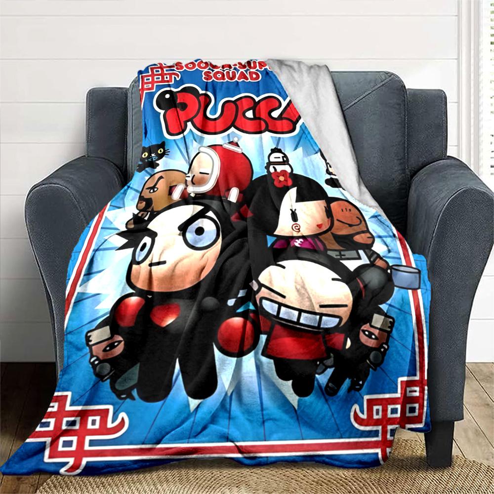 Pucca Blanket Ultra-Soft Suitable for Office Couch Chair Four Seasons Multipurpose Modern Style Ideal Gift For Birthday Valentine'S Day