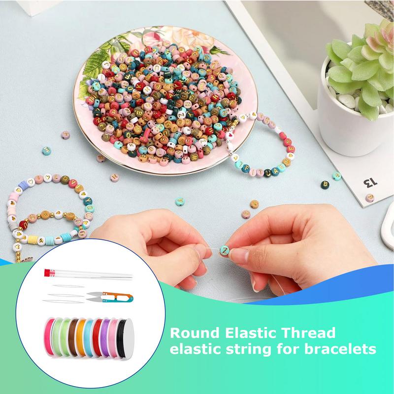 Stretchy String For Bracelets 10-color Crystal String Bead Cord For Bracelet 10-Rolls Bead String Sturdy Stretchy Elastic Cord