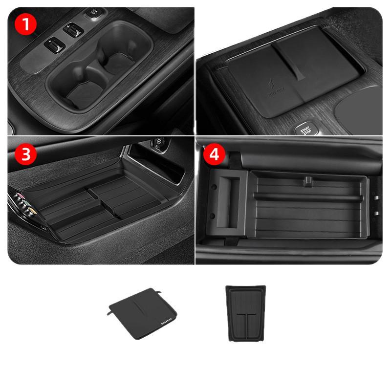 Xiaomi SU7 Armrest TPE Storage Box: 4-Piece Car Interior Organizer Set Beige 4-Piece Set