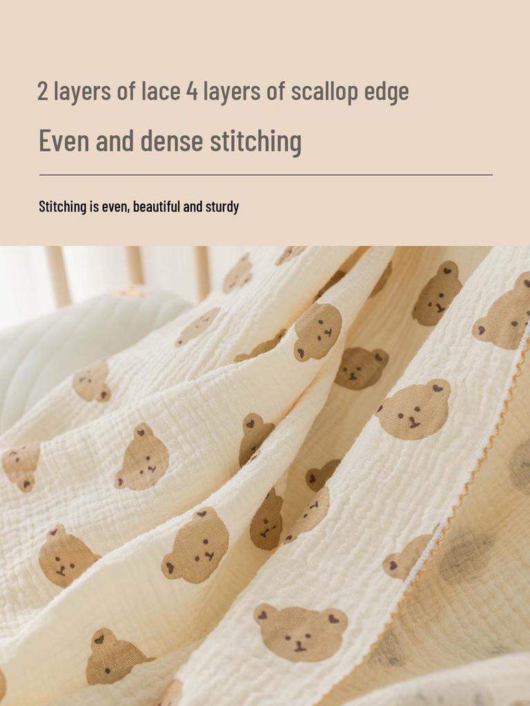 Double-Layer Cotton Gauze Baby Swaddle & Bath Towel Blanket