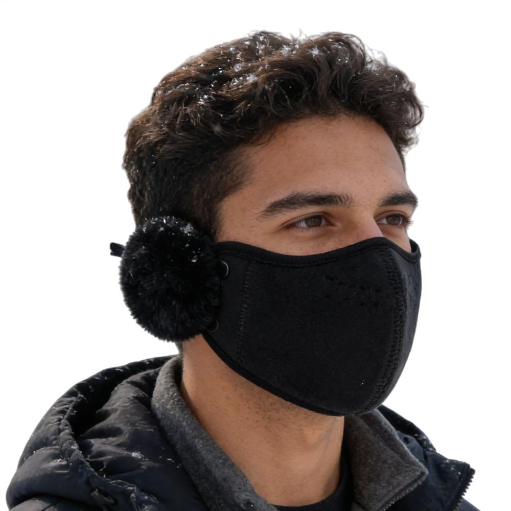 Winter Mouth Cover Windproof Thick Shield With Ear Flap Face Cover For Sports Hiking Commuting Cycling Women Winter Outdoor чёрный