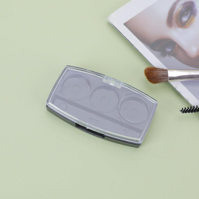 10PCS 4.5g Clear Tri-Color Makeup Palette Case, Refillable PS+PP Cosmetic Container for Eyeshadow Highlighter Concealer