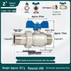 Copper Union Ball Valve, DN25, Male Threads, High-Flow Water Heater/Floor Heating Pipeline Valve Switch