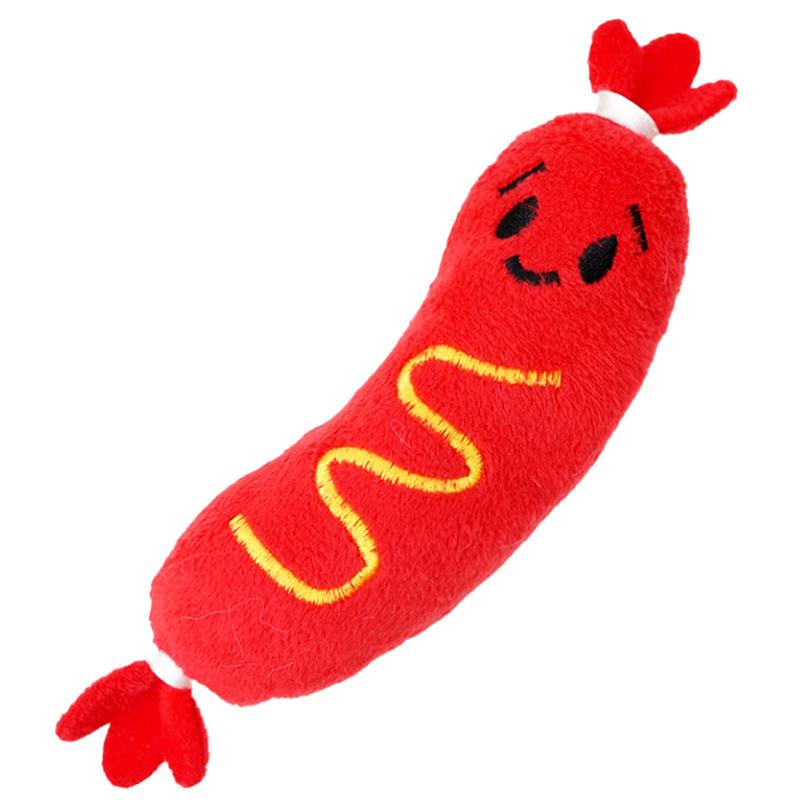 1pc Dog Plush Toy Interactive Simulation Sound Bell Puppy Toy Funny Cute Bite-resistance Squeak Pet Dog Teeth Cleaning Chew Toys