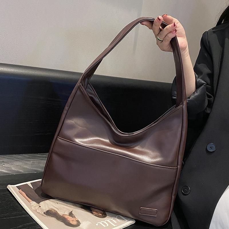 Soft Leather PU Tote Bag Large Capacity Bag Women's Work Commuting Can Put Tablet Women's Bag Korean Version Simple Shoulder Bag