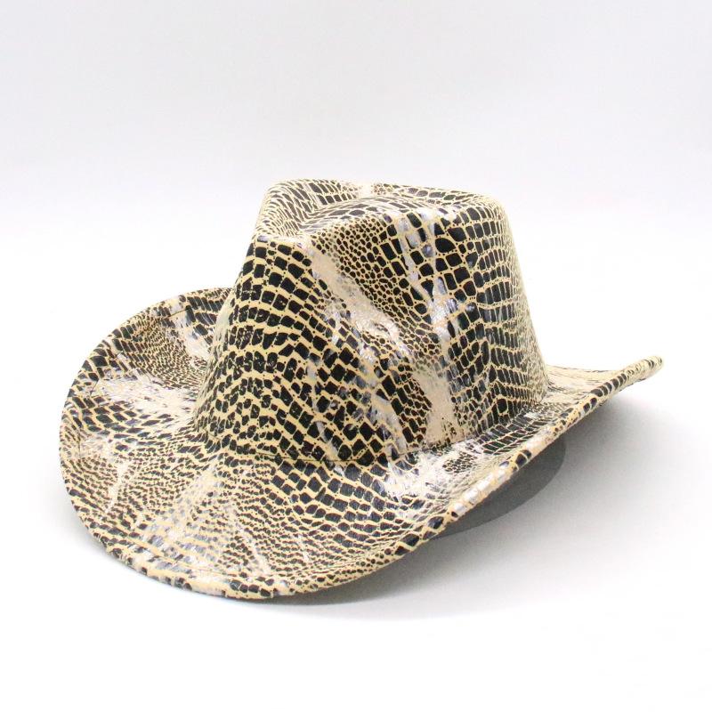 Party Prom Hat Halloween Party Snakeskin Symphony Cowboy Hat, Composite Pearlescent Cowboy Hat, Western Fantasy Bride Price