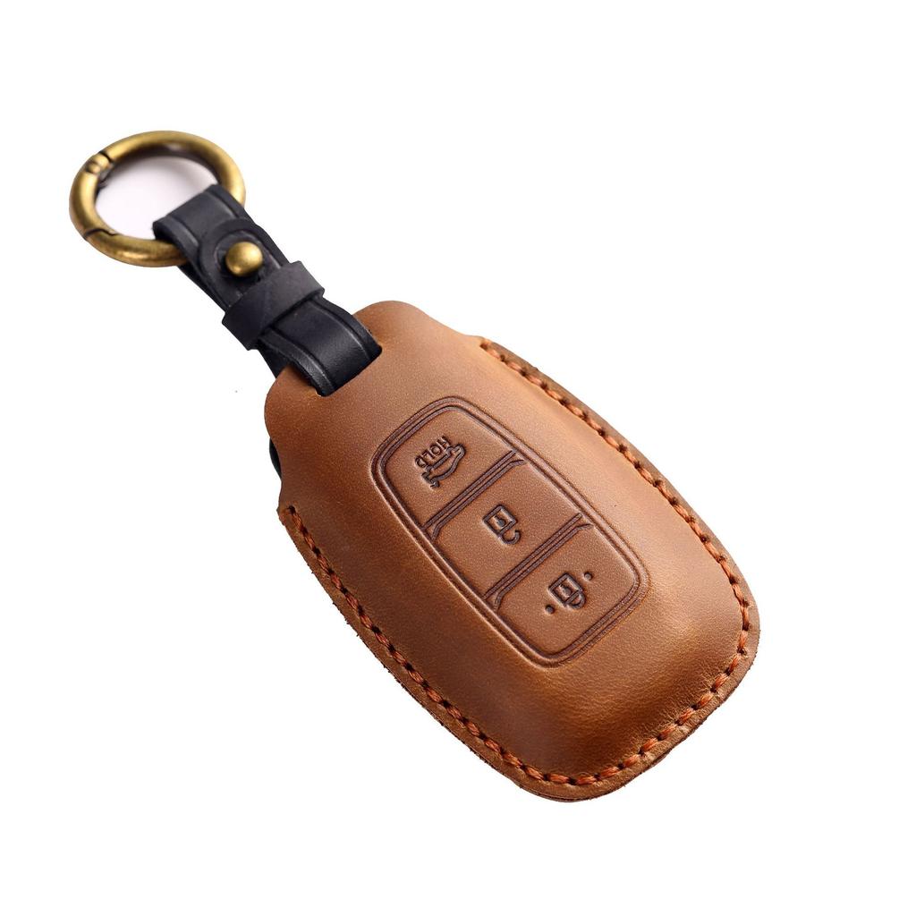 Suitable for Beijing Hyundai key bag IX25 Fista IX35 car leather key cover leather buckle case