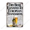 Beer Advertising Metal Sign, Vintage Pub Decor 30x20cm