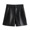 Fashion Style Autumn and Winter New Arrival Women's Clothing Slim Looking Easiest for Match High Waist Imitation Leather Casual Shorts 5427515 800