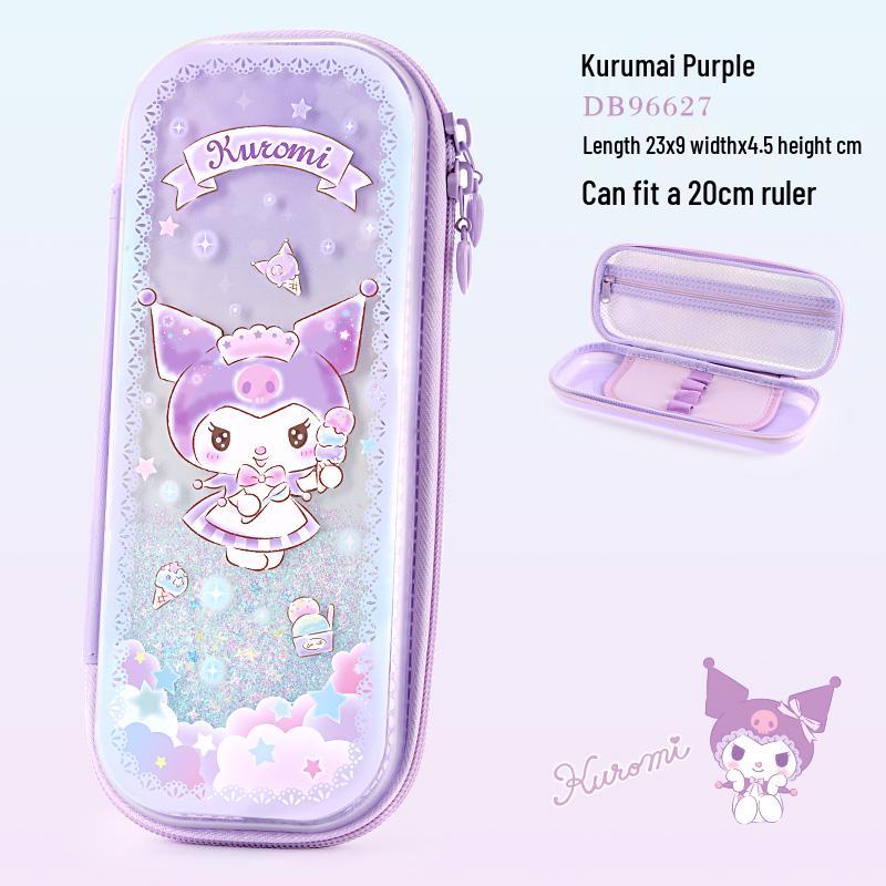 Kuromi and Cinnamoroll Quicksand Pencil Case for Elementary School Girls