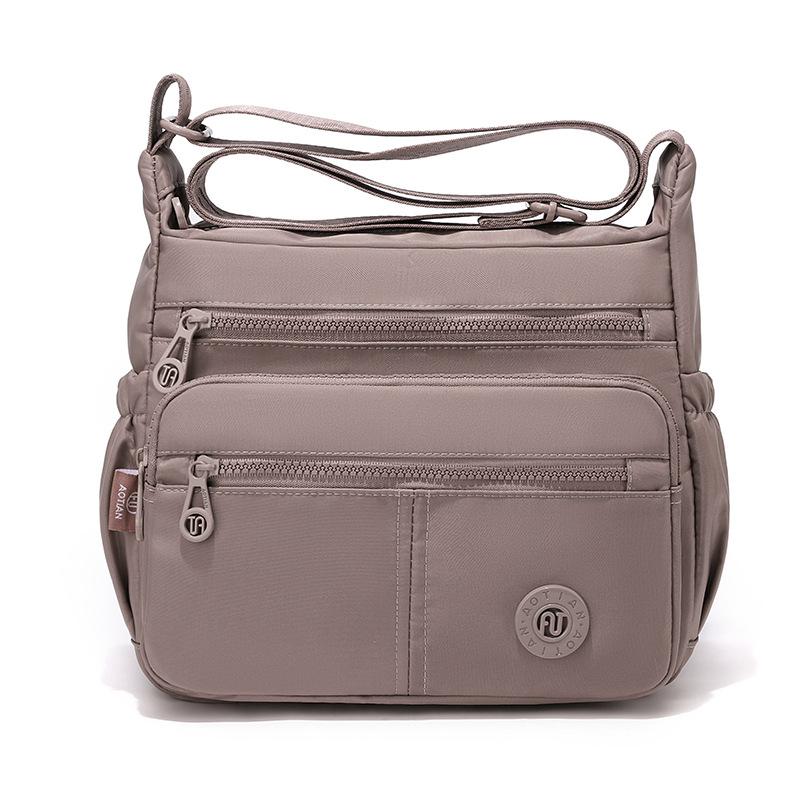 Women Multi Pocket Nylon Crossbody Bag Lightweight Shoulder Handbag Travel Purse
