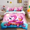 Rosa Flamingo Pool Set Mehrere Größen Kinder- und Erwachsenenschlafzimmer Exquisites 3-teiliges Bettwäsche-Set, Geschenk