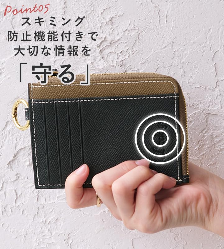 Lizdays Genuine Leather Fragment Case Mini Wallet with Zipper and Coin Slim Design Women's L-Shaped Purse, (Lavender)