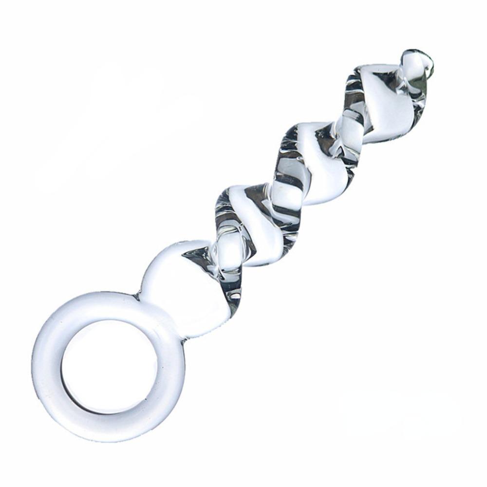 Crystal Penis Spiral Anal Plug Prostate Massager Sex Toys for Women Men Glass Vaginal Stimulation Butt Plug