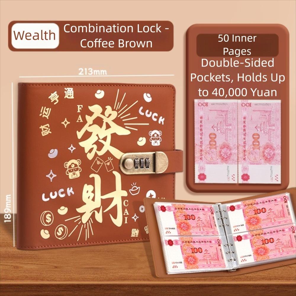 With Password Lock 200 Envelopes Money Saving Challeng PU Savings Challenges Book  Couples