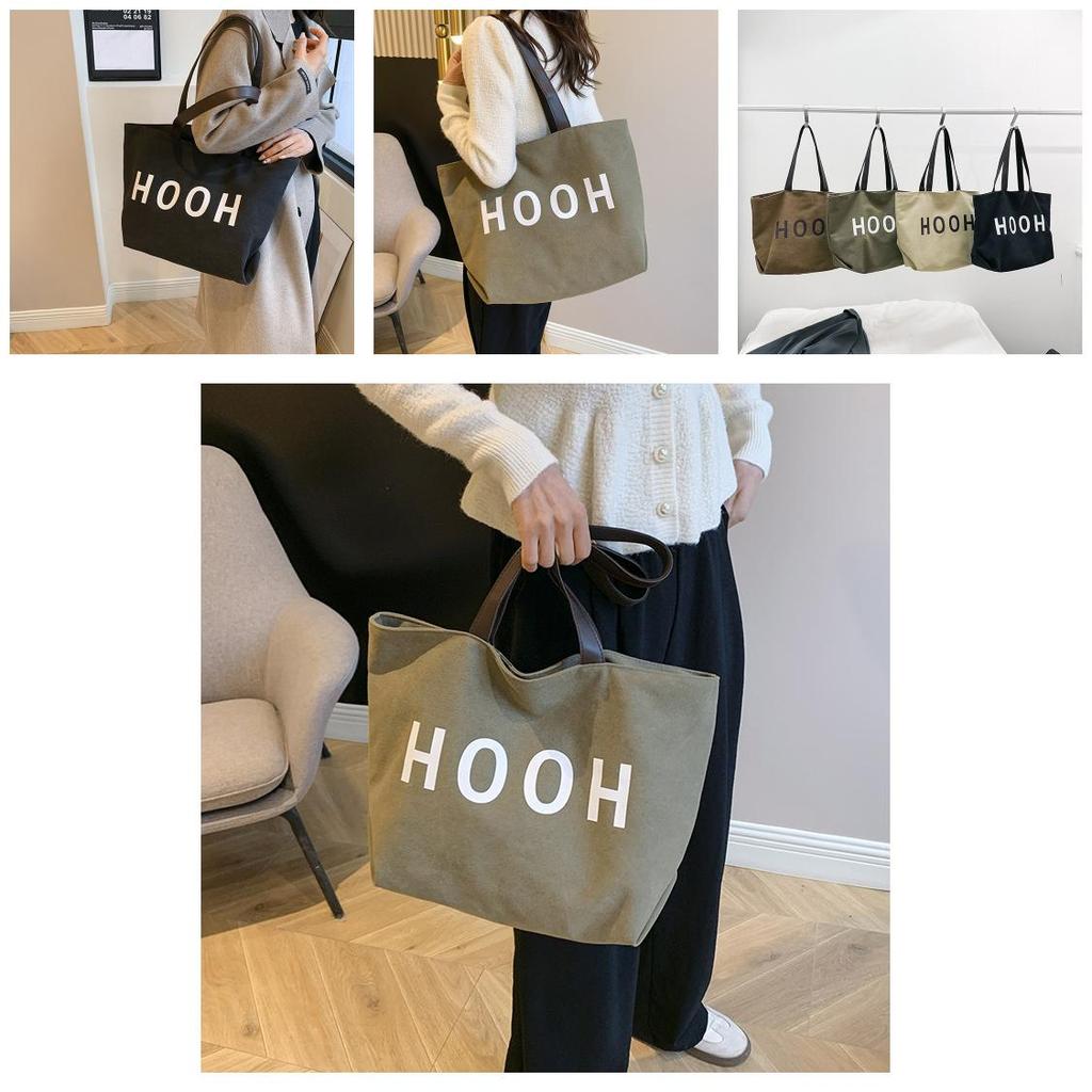 Chic Fashionable Large Capacity Canvas Shoulder Bag For Daily Use And School