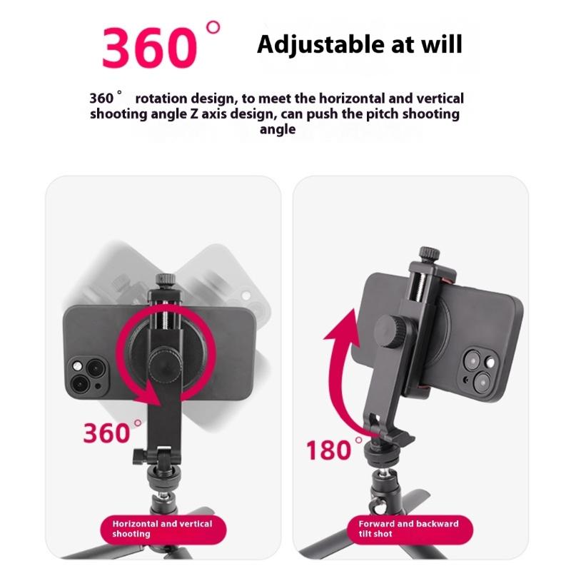 General Smartphone Holder For DSLR Cameras Secure Clamp Design 360 Swivels Cold Shoe Mount