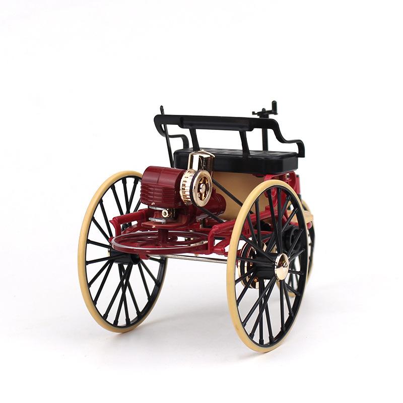 1:12 Scale Alloy Classic Car Tricycle Model Diecasts Metal Toy Retro Model Simulation Kids Gifts Mini Three Wheeled Bicycle