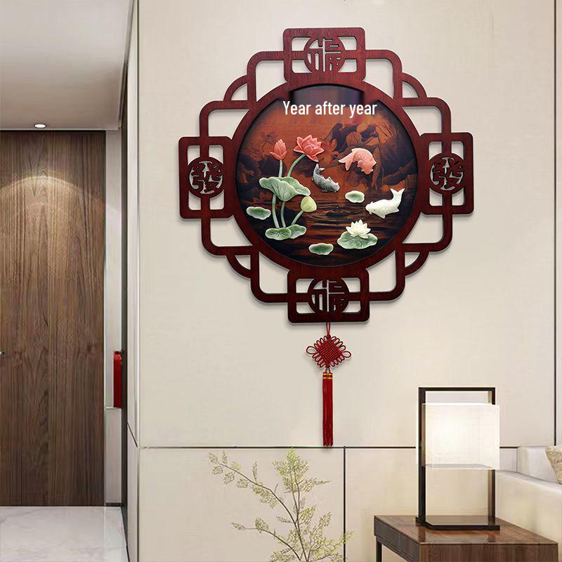 Chinese Style Decorative Wall Murals: Jade Carving Art for Living Room, Hallway & Restaurant