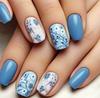Nail Art 24 Pieces Small Fresh Collection Color Flower Plaid Corrugated Short Wearing Nail Piece