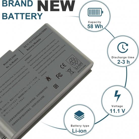 Fancy Buying Latitude D600 Laptop Battery for Dell Latitude D505 D610 D520 D500 D510 D530 / 600M, fits P/N C1295 6Y270 3R305-12 Months Warranty (6