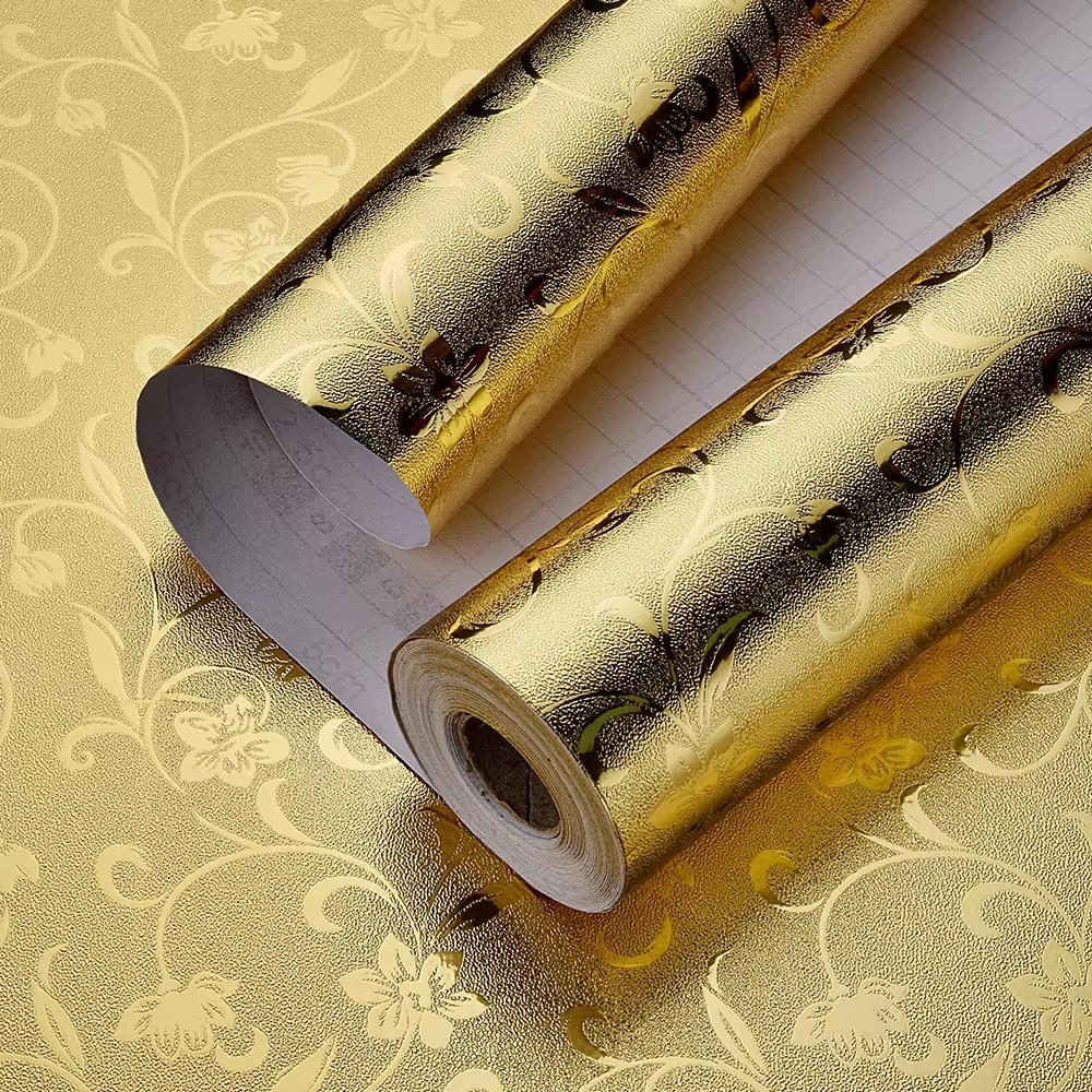 Kitchen  PVC Self-adhesive Oil Resistant Wallpaper Aluminum Foil Paper Drawer Moisture-Proof Thickened Waterproof