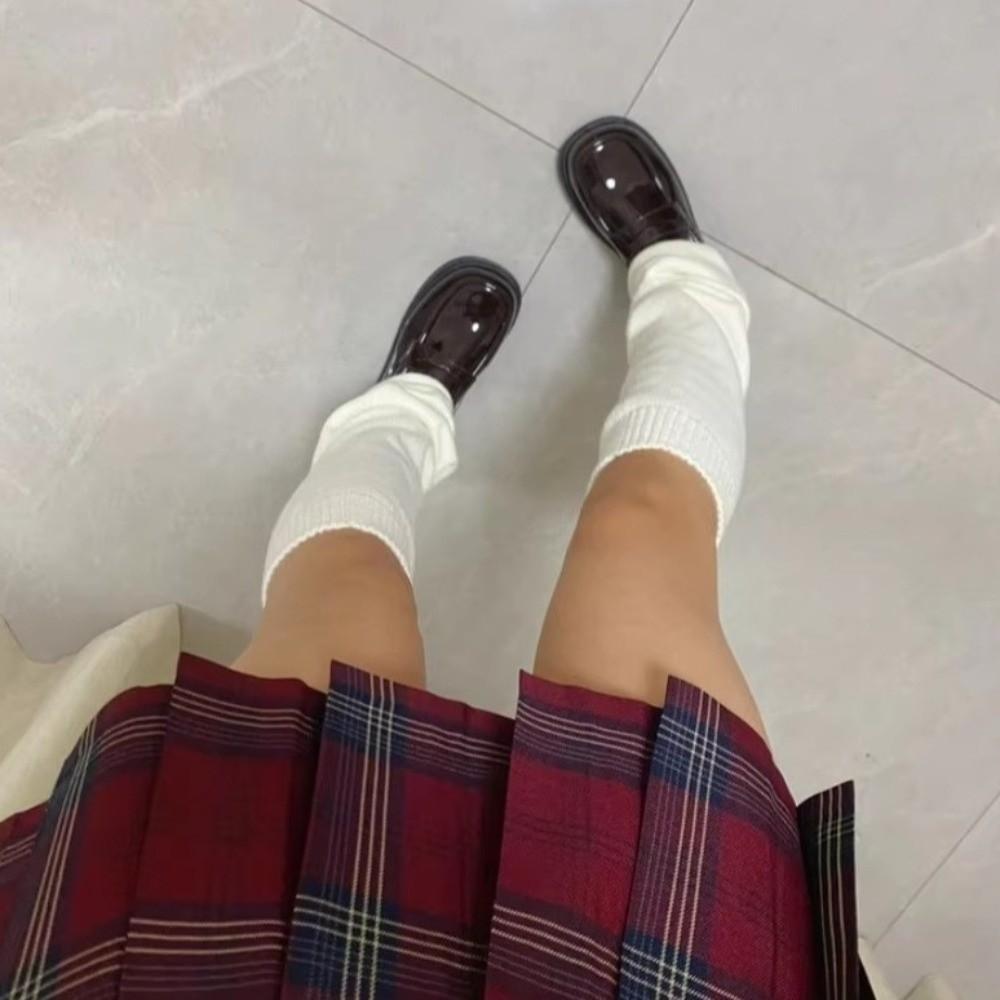 Korean-Style Women's Leg Warmers Solid Color Y2K JK Knee High Socks Elastic Comfortable JK Style Slouchy Socks Home Wear