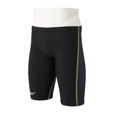 Mizuno FX SONIC Prism Half Tights Size 90 X for Competitive Swimming and Size 140 Boys' N2MB1430, (Black Charcoal), Racing,