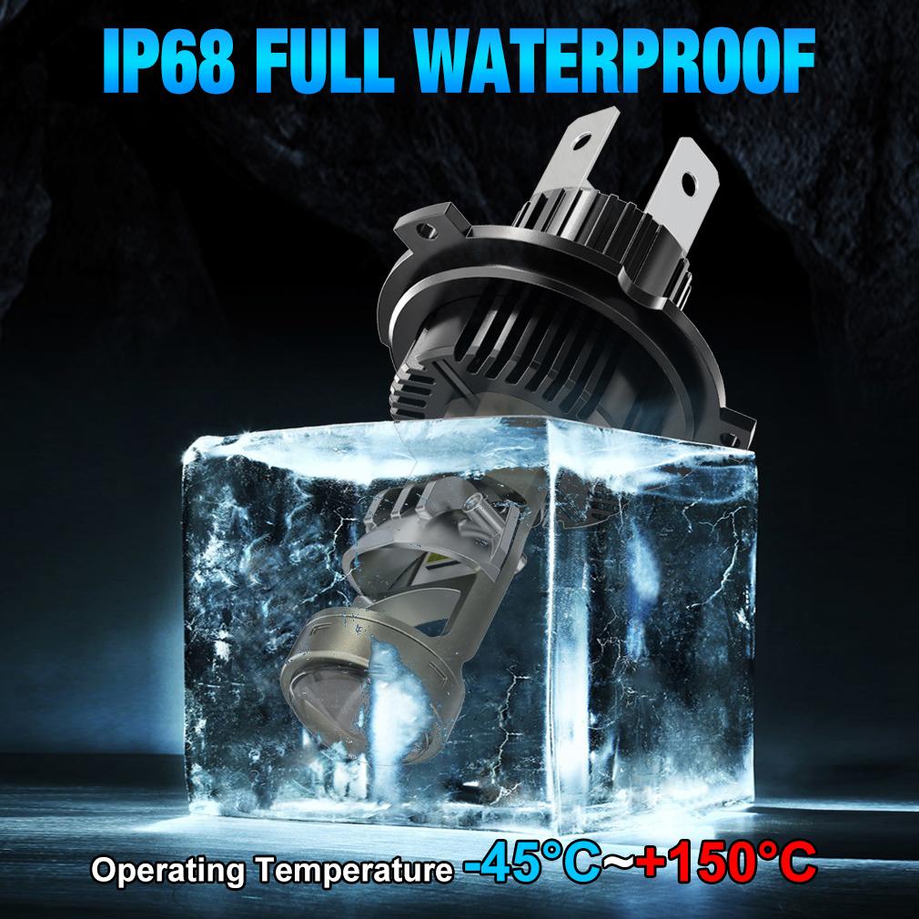 2Pcs H7 Bi Led Projector Car Headlight Bulbs 1:1 Wireless H4 LED H11 H8 9005 HB3 9006 HB4 Lens 60000Lm 80W Plug&Play Mini Auto Lamp 6500K 12V LHD