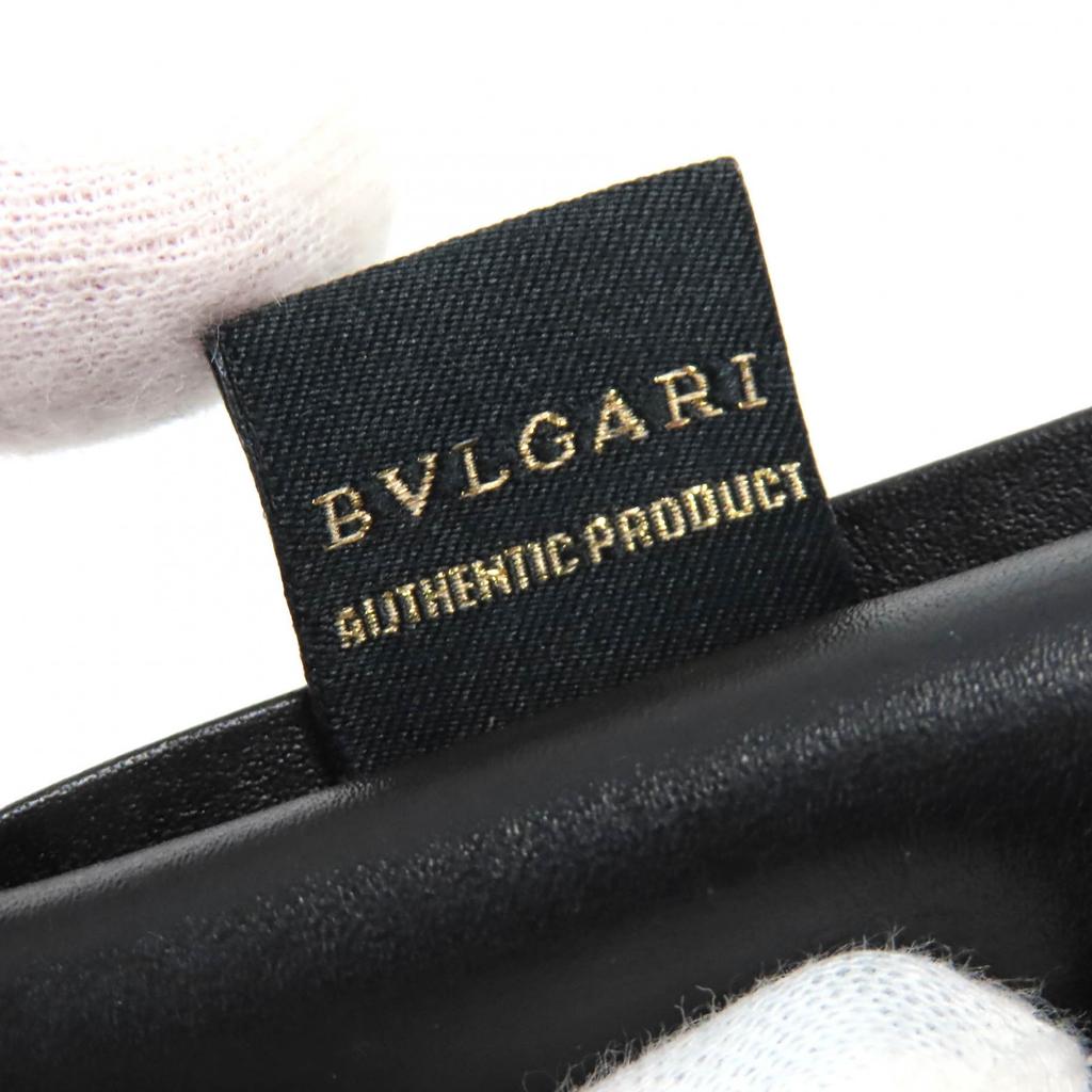 Great BVLGARI Purse Oct OCTO Logo embossed bifold wallet long wallet leather  Used