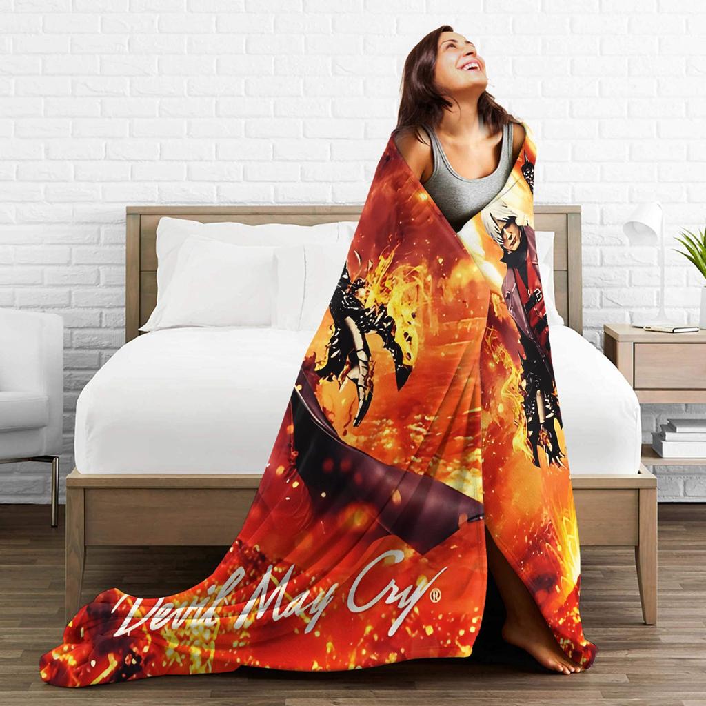 Devil May Cry 5 Dante Blanket  Airplane Travel Flannel Bedding Throws For Living Room Super Soft Design Quality Bedspread