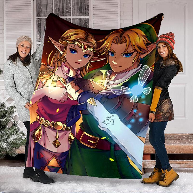 1pc Game Zelda Theme Blanket - Digital Print, Polyester, Cozy for All Seasons, Perfect for Outdoor, and Travel