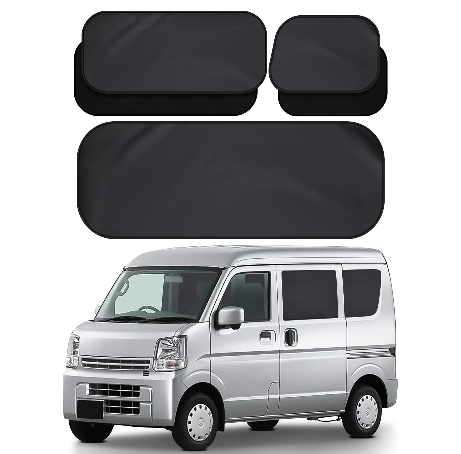 

ZATOOTO Car Complete for Suzuki Every Car Camping Set of Curtains, Blackout, (DA17V JOIN/PC/PA Limited/PA) - Magnetic, Curtains, 5, Black, CT111-QZ