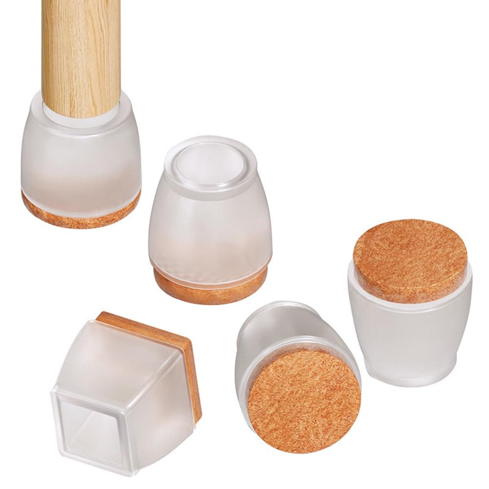 8Pcs 14-22mm Chair Leg Caps Noise Reducing Circular Furniture Feet Protective Cover Anti-Slip Floor Pads for Home