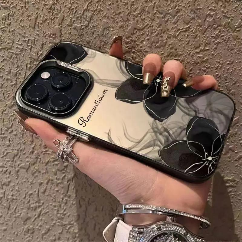 Luxury Florals Pattern Shockproof Phone Case For iPhone 15 14 13 12 11 Pro Max 7 8 Plus XS XR X Candy Color Flowers Back Cover