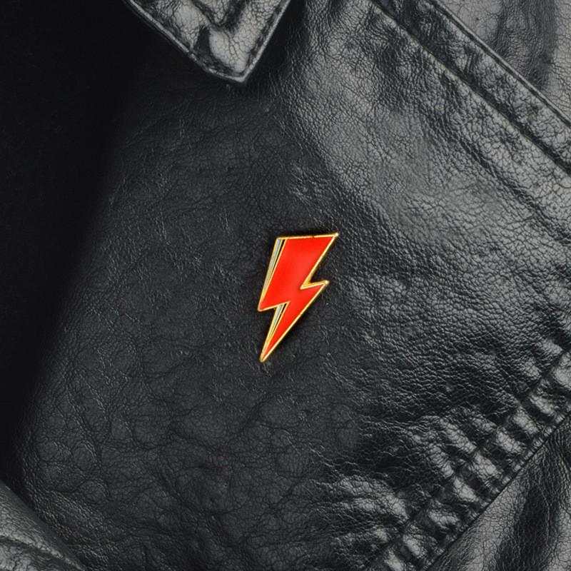 Cartoon Lightning Unique Alloy Brooch Creative Red Lightning Pin Unisex Style For Flair Personal
