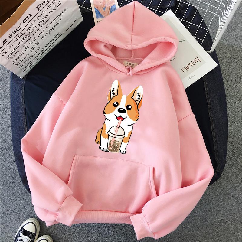 

Milk Tea Cup Corgi Fashion Унисекс Толстовки Весна Осень Мужские Повседневные Толстовки Толстовки Студенческие Базовые Толстовки Свитшоты Топы XXXL