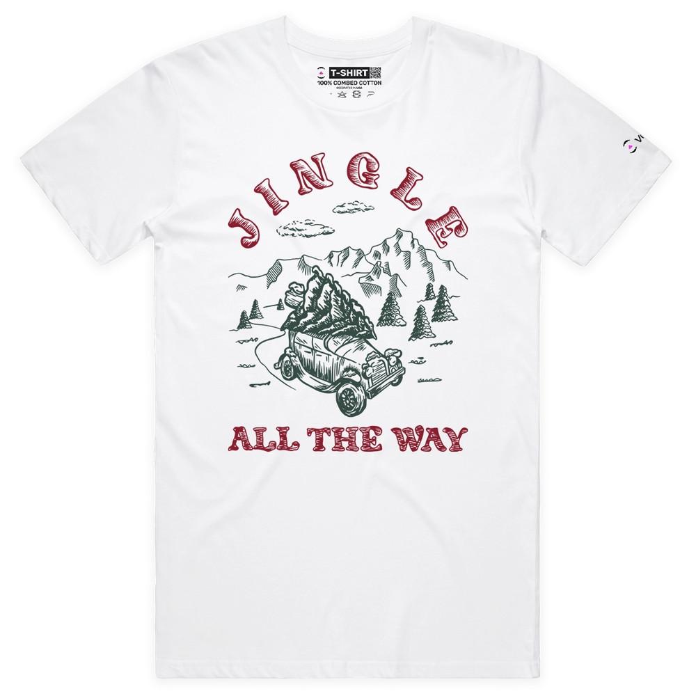 VOICEART Jingle All The Way Holiday Graphic Premium T-Shirt for Christmas 4XL