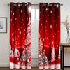 2PCS Digital Printing Christmas Curtain Snowman Xmas Tree Small Window Curtain Bedroom Polyester Curtain For Living Room