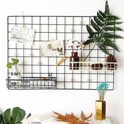 Plateau suspendu pour panneau grillagé Boîte de rangement vintage en métal Organisateur pour présentoir de bijoux et support de pot de fleurs