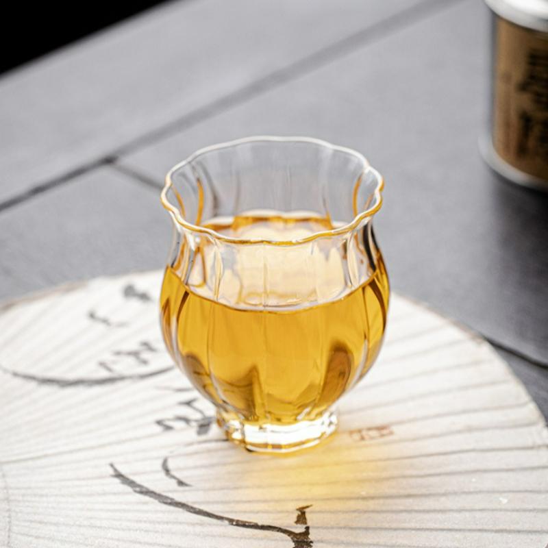 Janpanese Style Heat-Resistant Glass Teacup Transparent Master Cup Household Kung Fu Tea Set Teaware Decorative Accessories