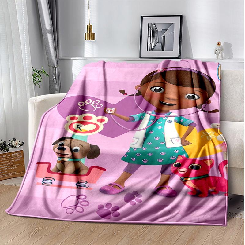 Doc Mcstuffins Flannel Blanket Soft Warm All-Season Throw, Design for Camping, Car Travel, Hiking Sofa, Bed, Office Perfect Gift for Parties
