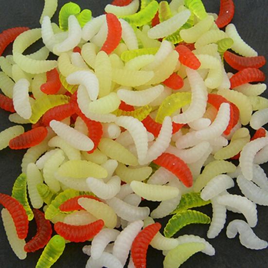 50 ks Měkké silikonové moučné červy Červ červy Maggot Grub Rybářské návnady Návnada