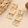 Vintage Gold Color Square Drop Earrings for Women Exaggerated Metal Irregular Geometric Personality Earrings Party Jewelry Gifts